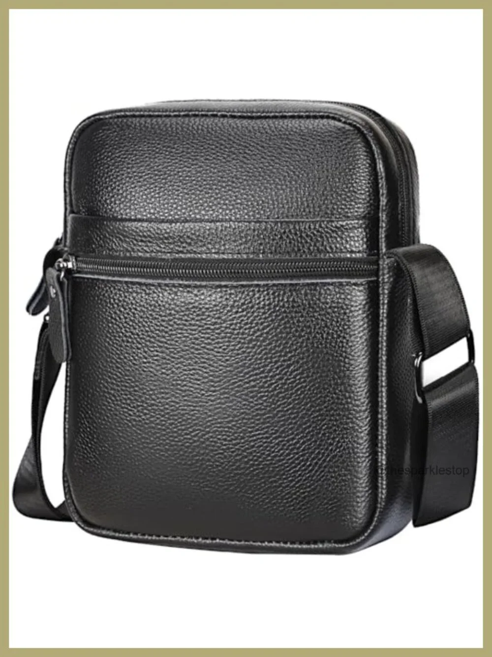 Genuine Leather Crossbody Bag for Men - Small Messenger Satchel Work Business